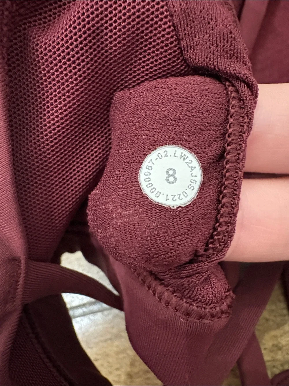 Lululemon free to be serene red Merlot size 8